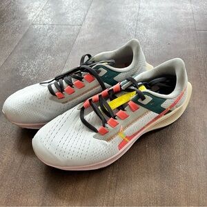 Women’s Light blue Running Shoes with Coral & Yellow Accents